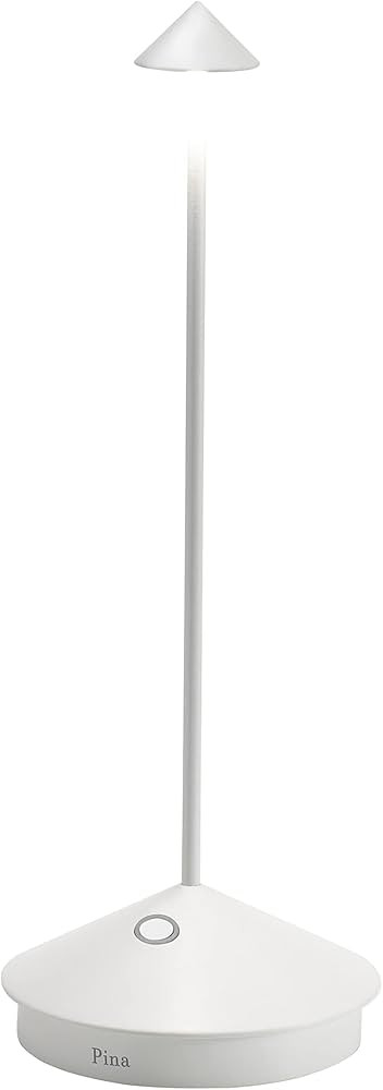 Zafferano Pina Pro LED Table Lamp (Color: White) in Aluminum, Indoor/Outdoor use, Contact Chargin... | Amazon (US)