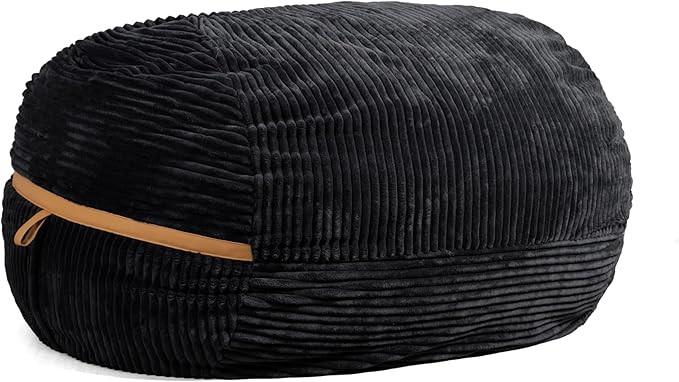 Big Joe Fuf XXL Foam Filled Bean Bag Chair with Removable Cover, Black Licorice Corded Plush, 6 f... | Amazon (US)