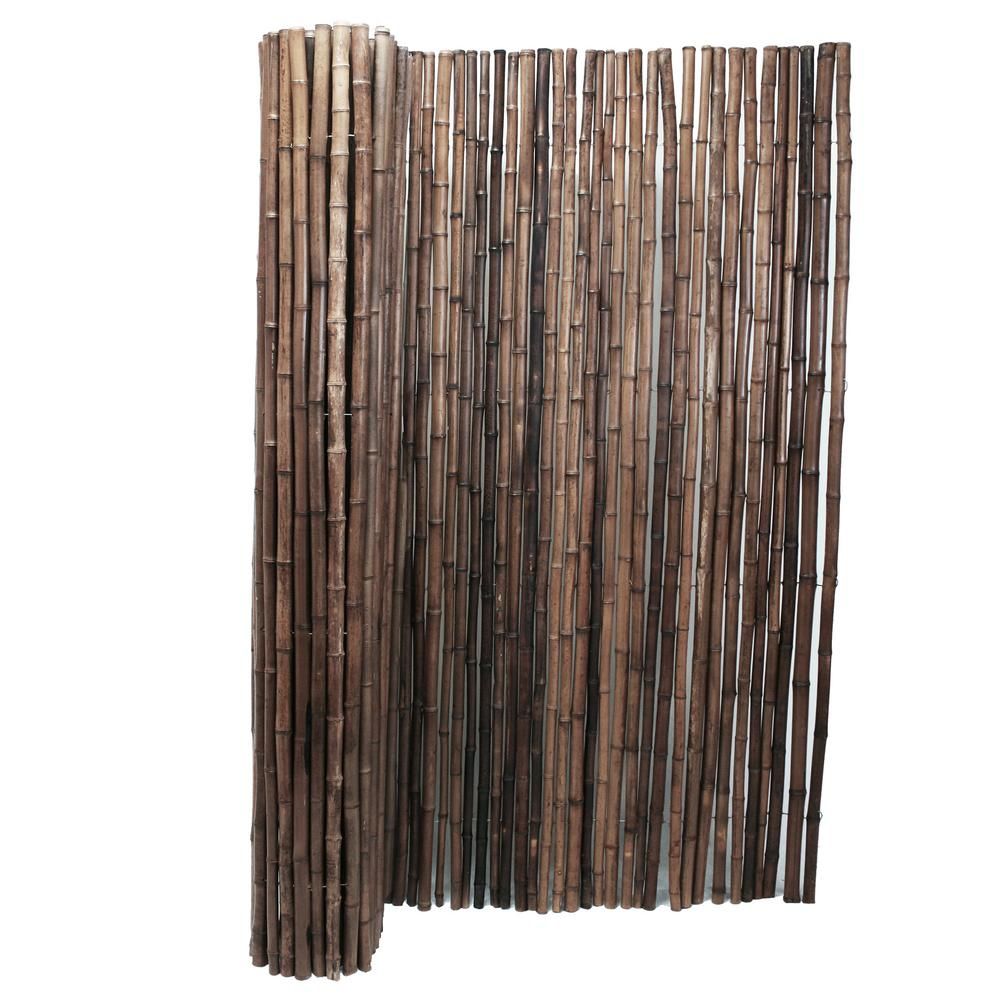 3 ft. H x 8 ft. L x 1 in. D Carbonized Bamboo Fence Panel, Outdoors Garden Fencing | The Home Depot