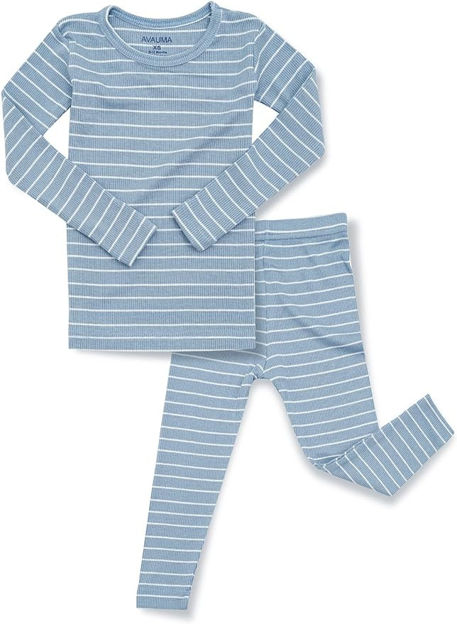 AVAUMA Stripe Pattern Baby Boys Girls Pajama Set Kids Toddler Snug fit Ribbed Sleepwear pjs for D... | Amazon (US)