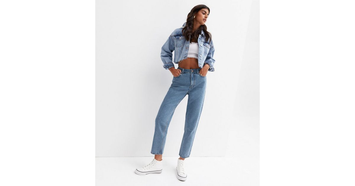 Blue High Waist Rigid Mom Jeans
						
						Add to Saved Items
						Remove from Saved Items | New Look (UK)