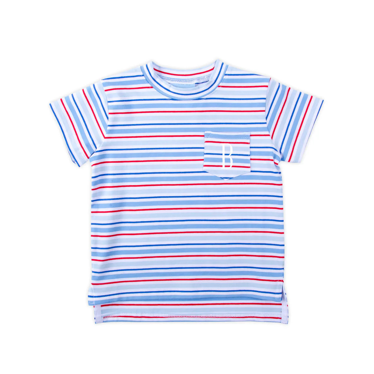 Patriotic Play Red & Blue Stripe Short Sleeve Pocket Shirt | Classic Whimsy