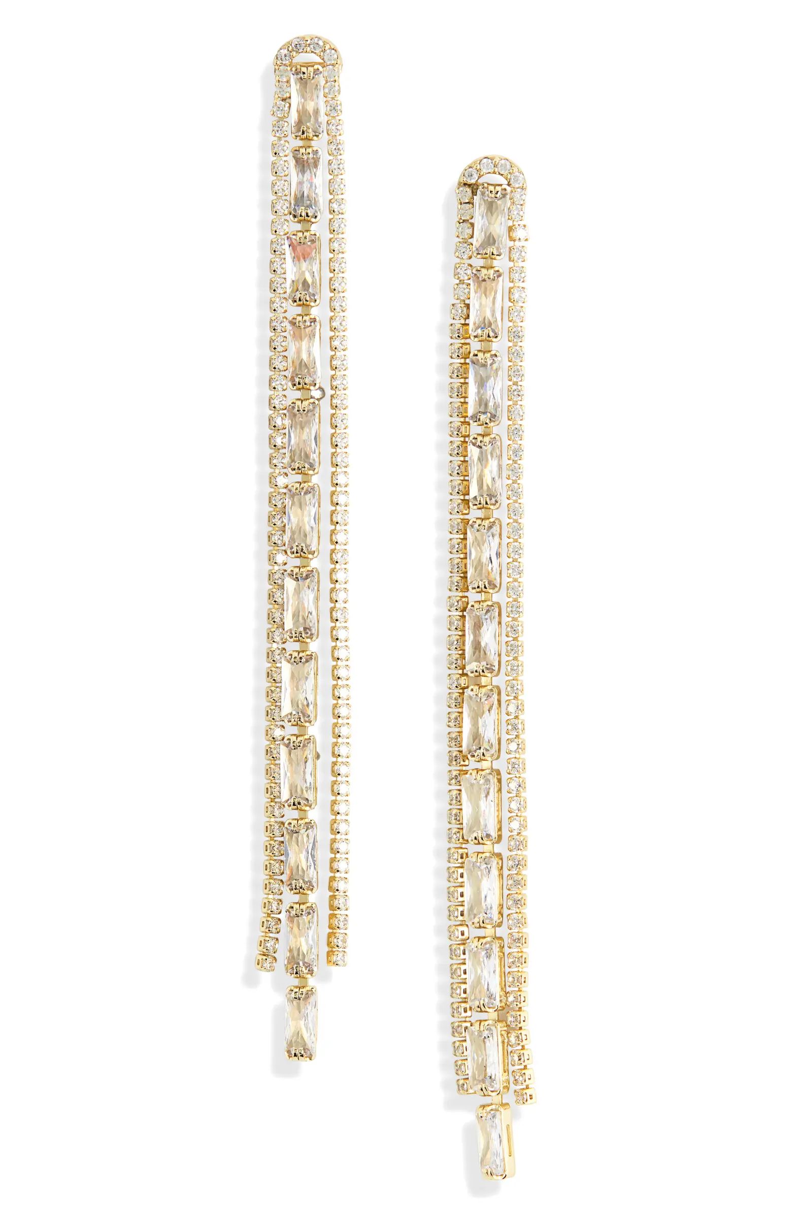 Nordstrom Baguette Cubic Zirconia Linear Drop Earrings | Nordstrom | Nordstrom