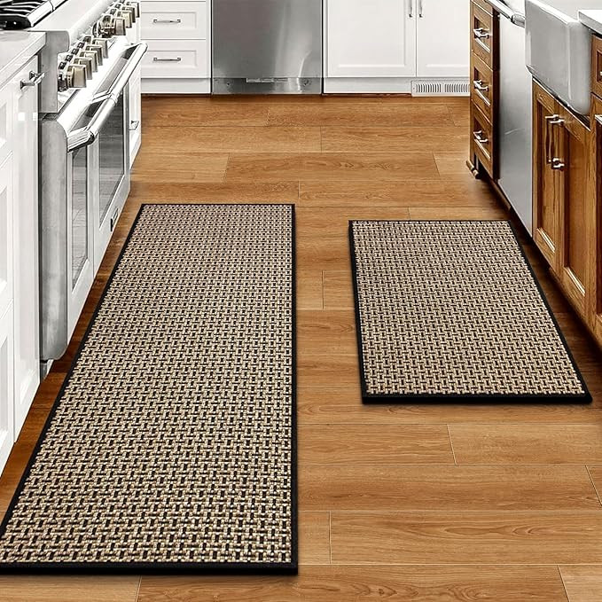 Kitchen Rugs and Mats Non Skid Washable Set of 2 PCS, Absorbent Runner Rugs for Kitchen, Front of... | Amazon (US)