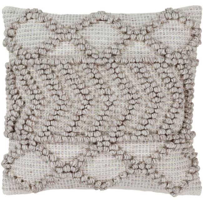Surya ADR007-2222 22 x 22 in. Anders Hand Woven Pillow Cover, Light Gray & Khaki | Walmart (US)