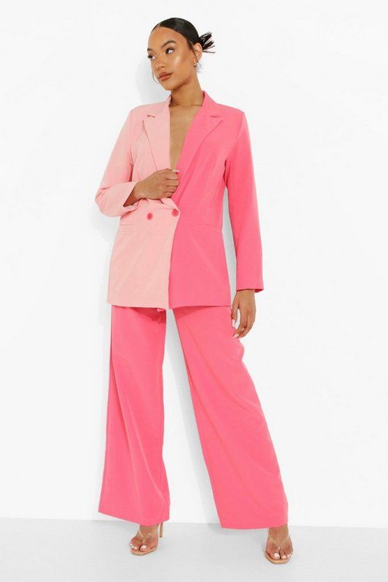 Pink Wide Leg Dress Pants | Boohoo.com (US & CA)