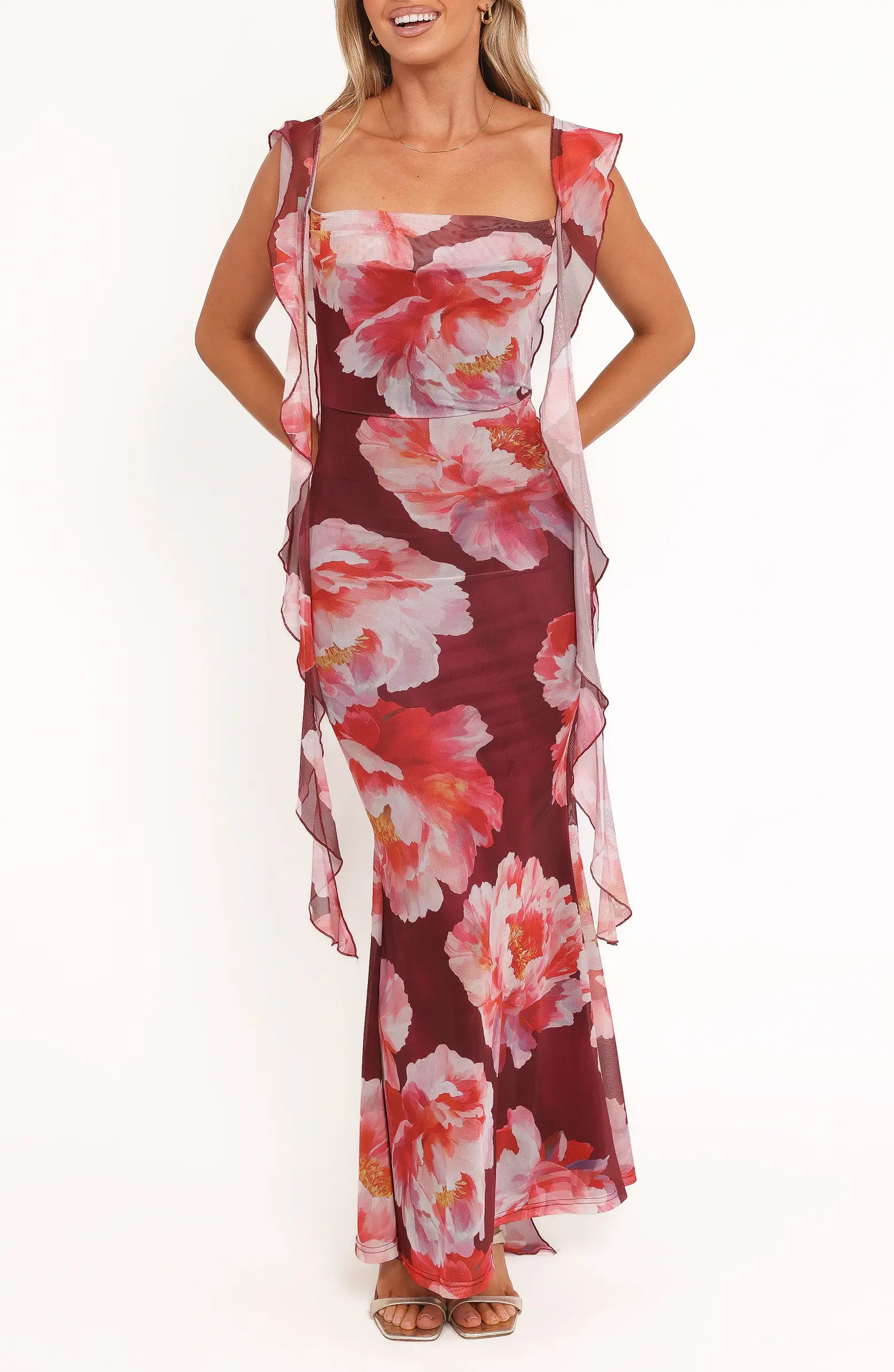 Petal & Pup Chiara Floral Flutter Ruffle Maxi Dress | Nordstrom | Nordstrom