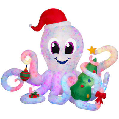 Holiday Living 6-ft Lighted Rainbow Octopus Christmas Inflatable | Lowe's
