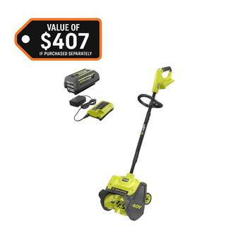 40V 12 in. Single-Stage Cordless Electric Snow Shovel with 4.0 Ah Battery and Charger | The Home Depot