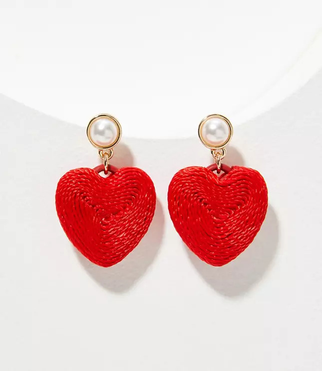 Heart Fabric Drop Earrings | LOFT | LOFT