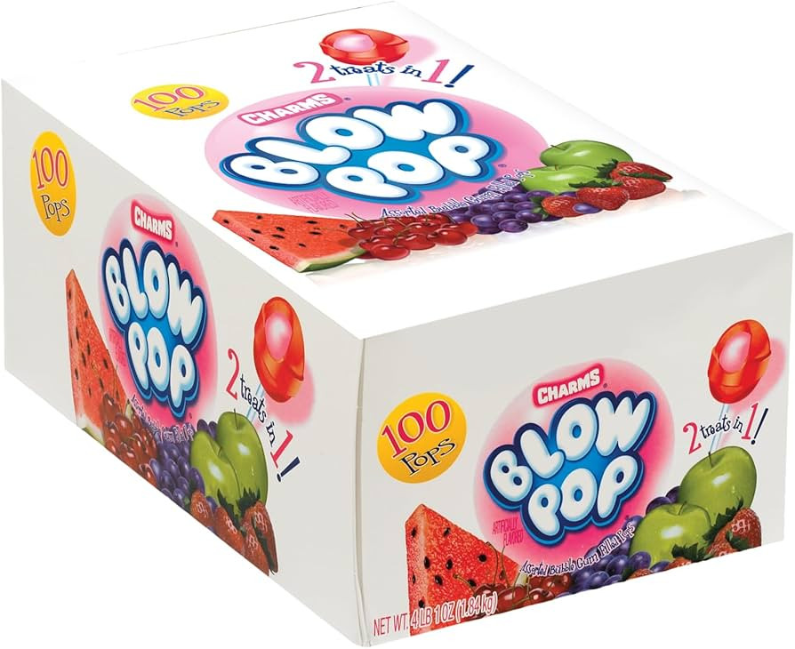 Charms Blow Pops, Assorted Flavors, 100-Count Box (8138) | Amazon (US)