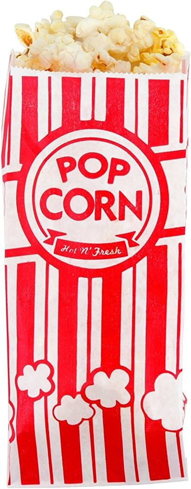 Popcorn Bags - 1oz Classic Red & White Stripes (200) | Amazon (US)
