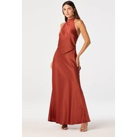 ASTR the Label | Viridiana Satin Halter Maxi Dress in Sienna |  Size M | ASTR The Label (US)