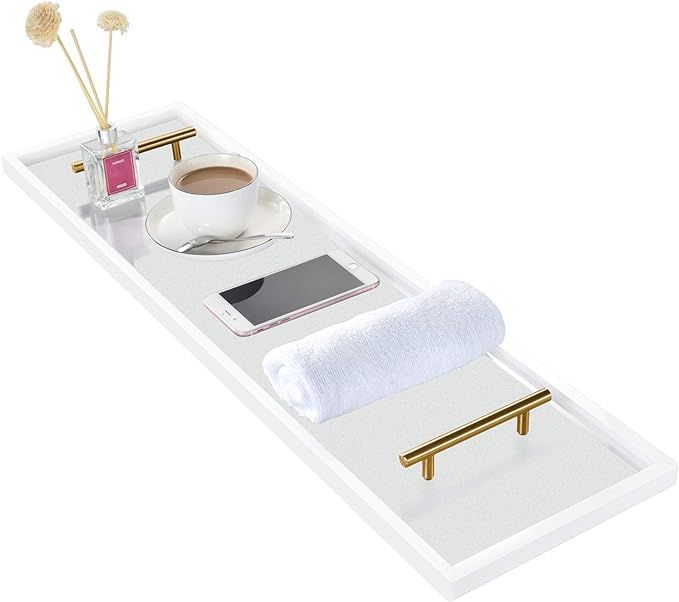 ToiletTree Frosted Acrylic Bathtub Caddy with Rust-Proof Gold Finished Handles | Amazon (US)