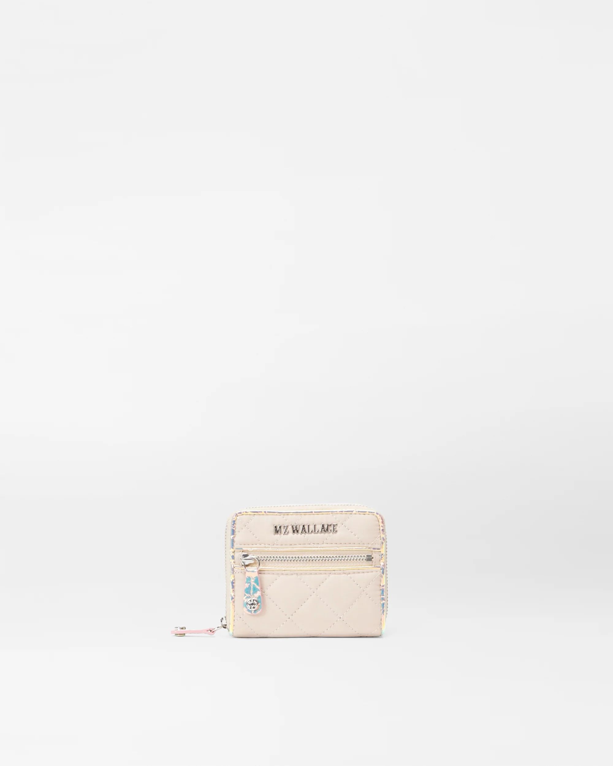 Mushroom/Pink Opal Leather Small Crosby Wallet | MZ Wallace