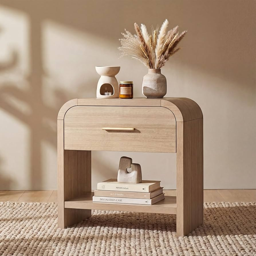 Night Stand, 1-Drawer and 1 Storage Shelf | Amazon (US)