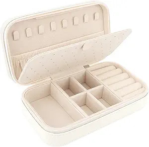 DesignSter Travel Jewelry Box, PU Leather Portable Jewelry Case, Small Jewelry Boxes for Gifts, T... | Amazon (US)