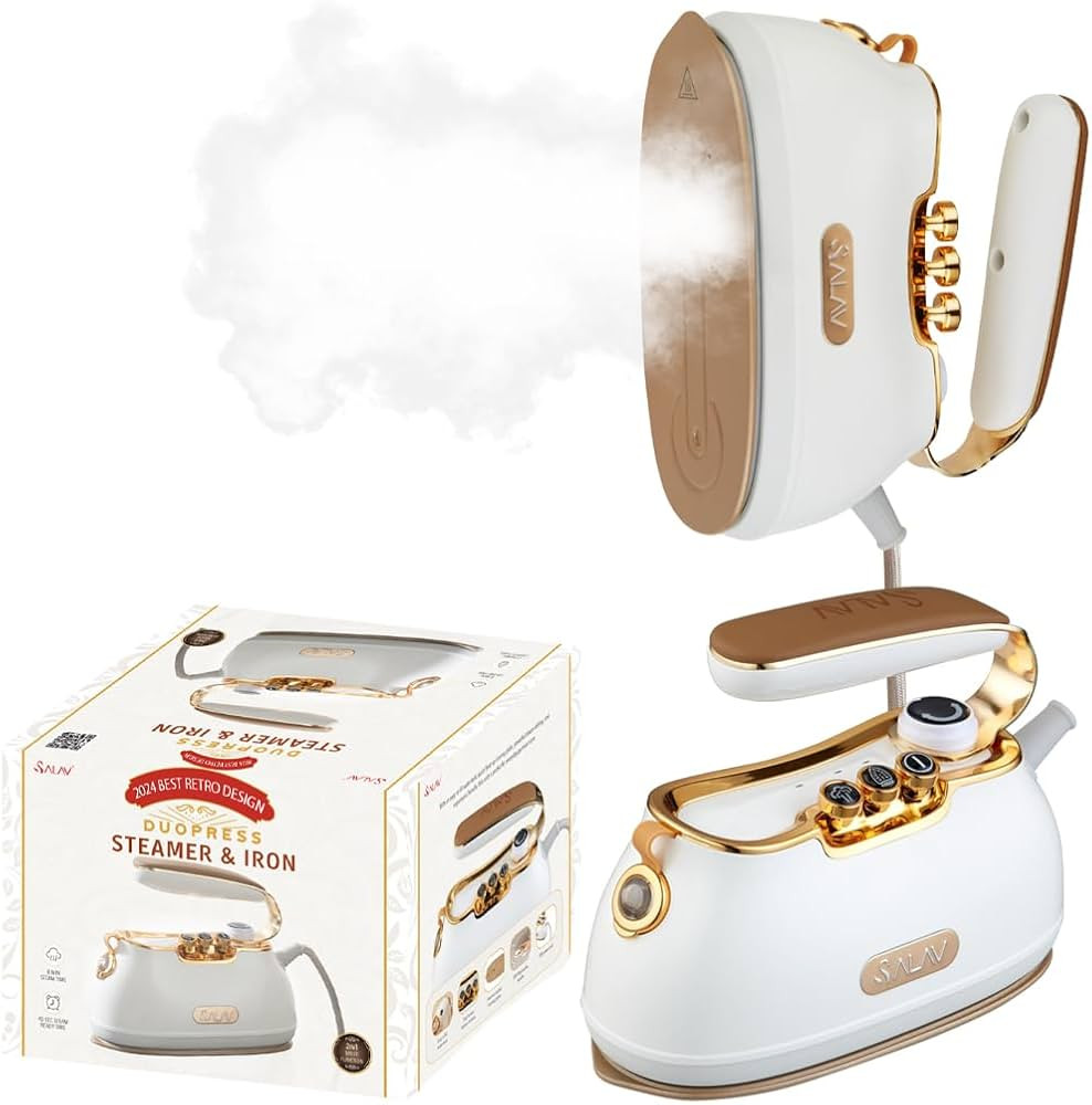 SALAV® Retro Edition Duopress Handheld Garment Steamer and Iron, Ceramic Plate, 1000 watts of St... | Amazon (US)