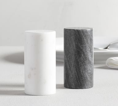Black &amp; White Marble Salt &amp; Pepper Shakers | Pottery Barn (US)
