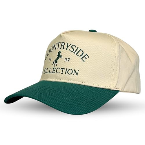 Vintage Trucker Hat | Country Cowboy Cute Preppy Retro Western Trucker Hats | Men Women Trendy Snapback | Tan Red Green Black (Countryside Collection | Green) | Amazon (US)