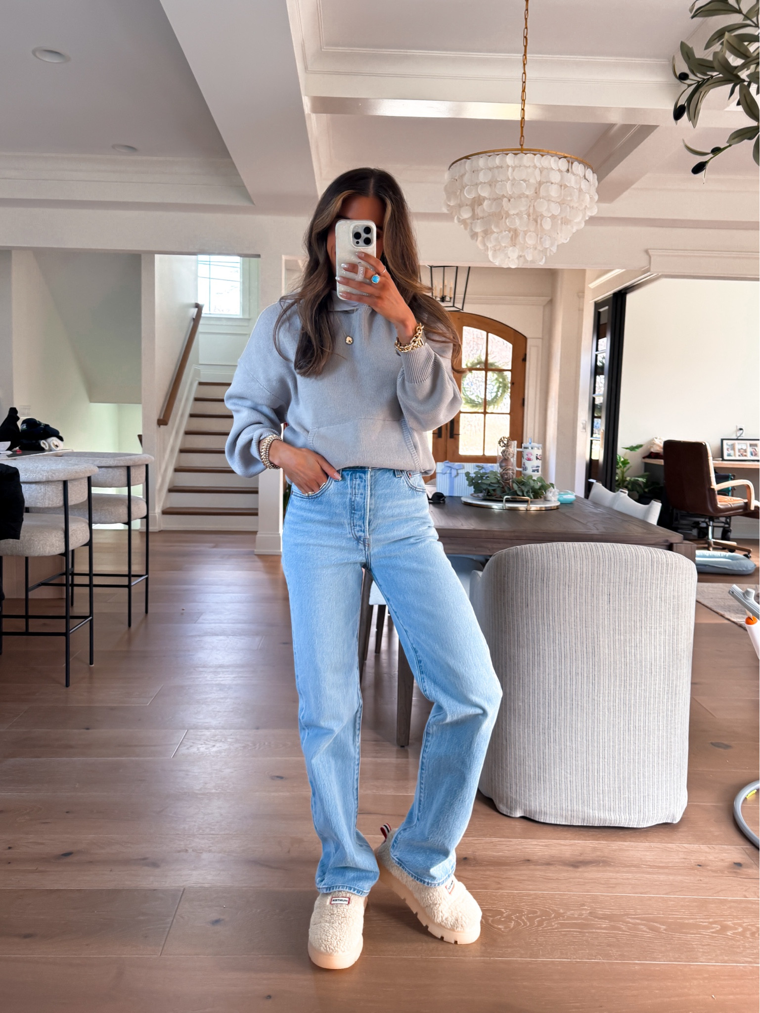 Wearing a xsmall hoodie - fits oversized, small layering tee and 25 in jeans - fits true to size 

#LTKootd #LTKFindsUnder50 #LTKSeasonal