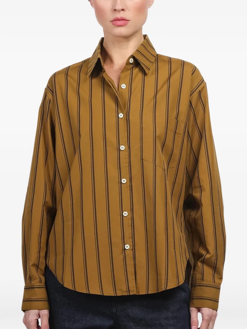 striped chest-pocket shirt | Farfetch Global