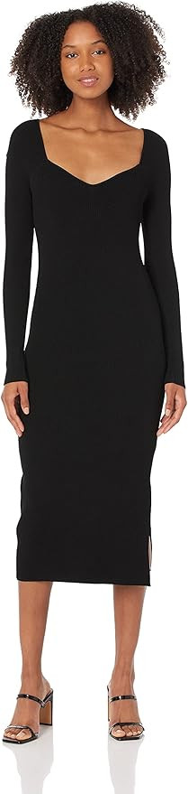 The Drop Women's Cameron Ribbed Sweetheart Neckline Midi Sweater Dress | Amazon (US)