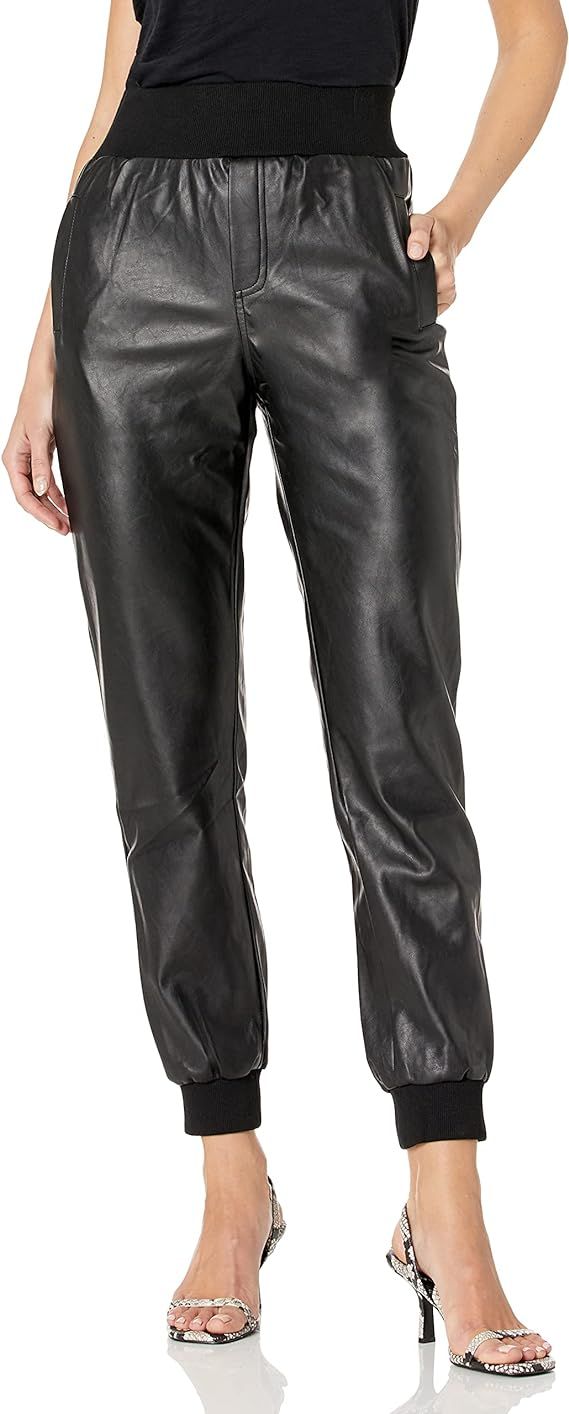 KENDALL + KYLIE Women's Vegan Leather Jogger | Amazon (US)