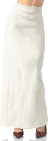 Long Ribbed Pencil Skirt with Back Zipper | Nordstrom