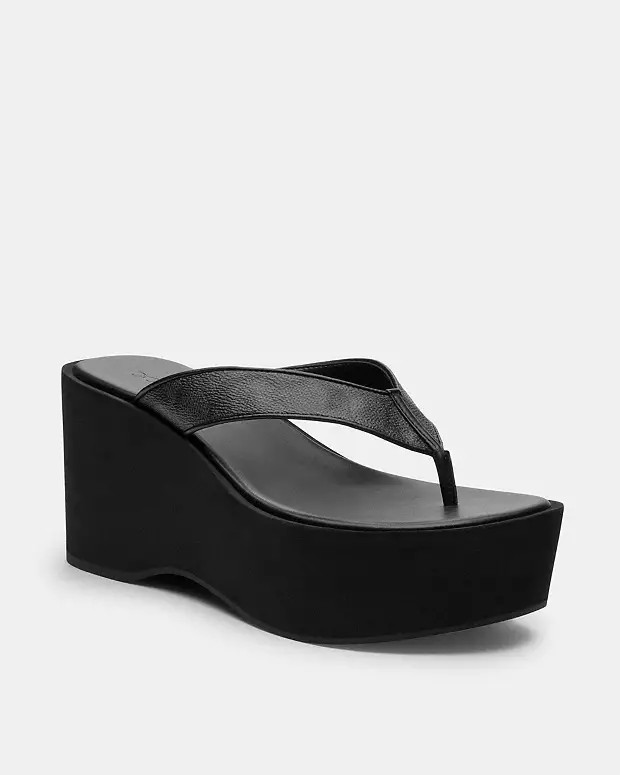 Thong Wedge Sandal In Signature Canvas | Coach Outlet US