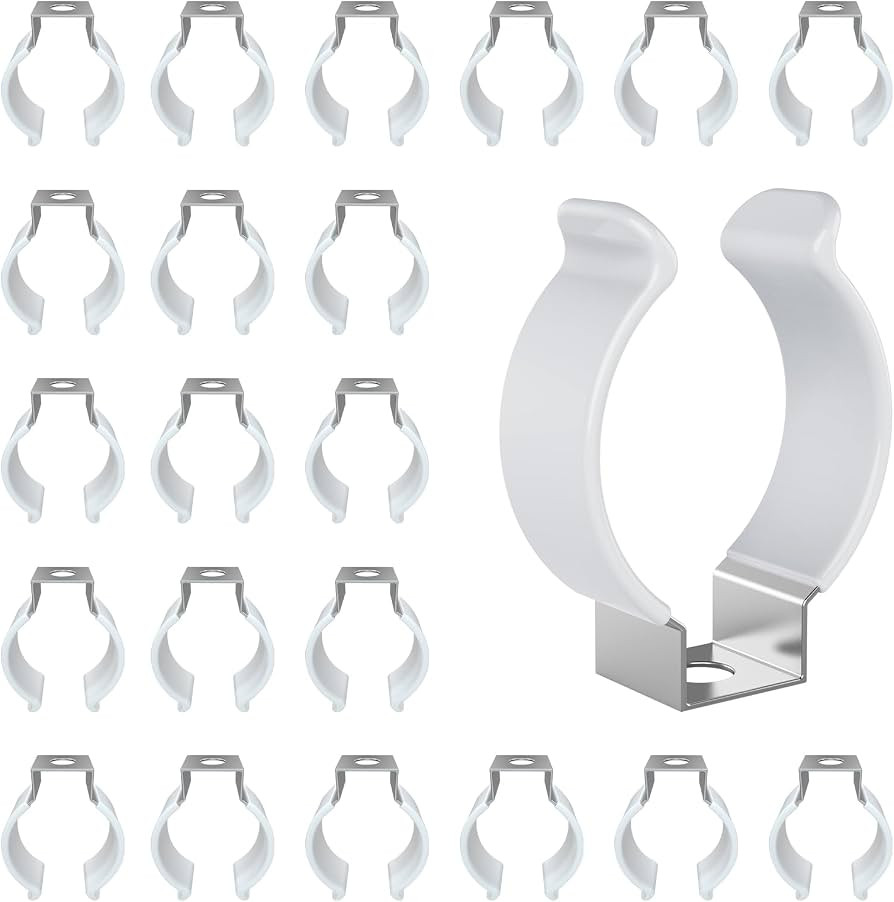 (24-Pack) JESLED T8 U Clips Holder Bracket for 8FT LED Light Bulbs, LED Fluorescent Tube Replacem... | Amazon (US)