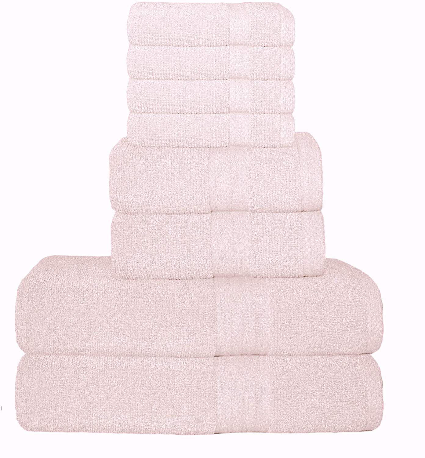 GLAMBURG Ultra Soft 8-Piece Towel Set - 100% Pure Ringspun Cotton, Contains 2 Oversized Bath Towe... | Walmart (US)