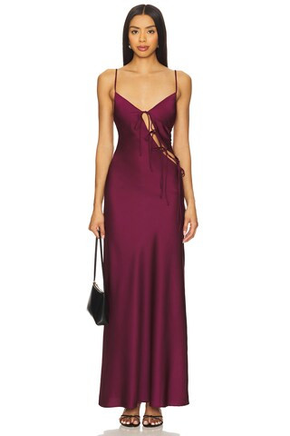 x REVOLVE About A Girl Maxi Dress in Maroon | Revolve Clothing (Global)