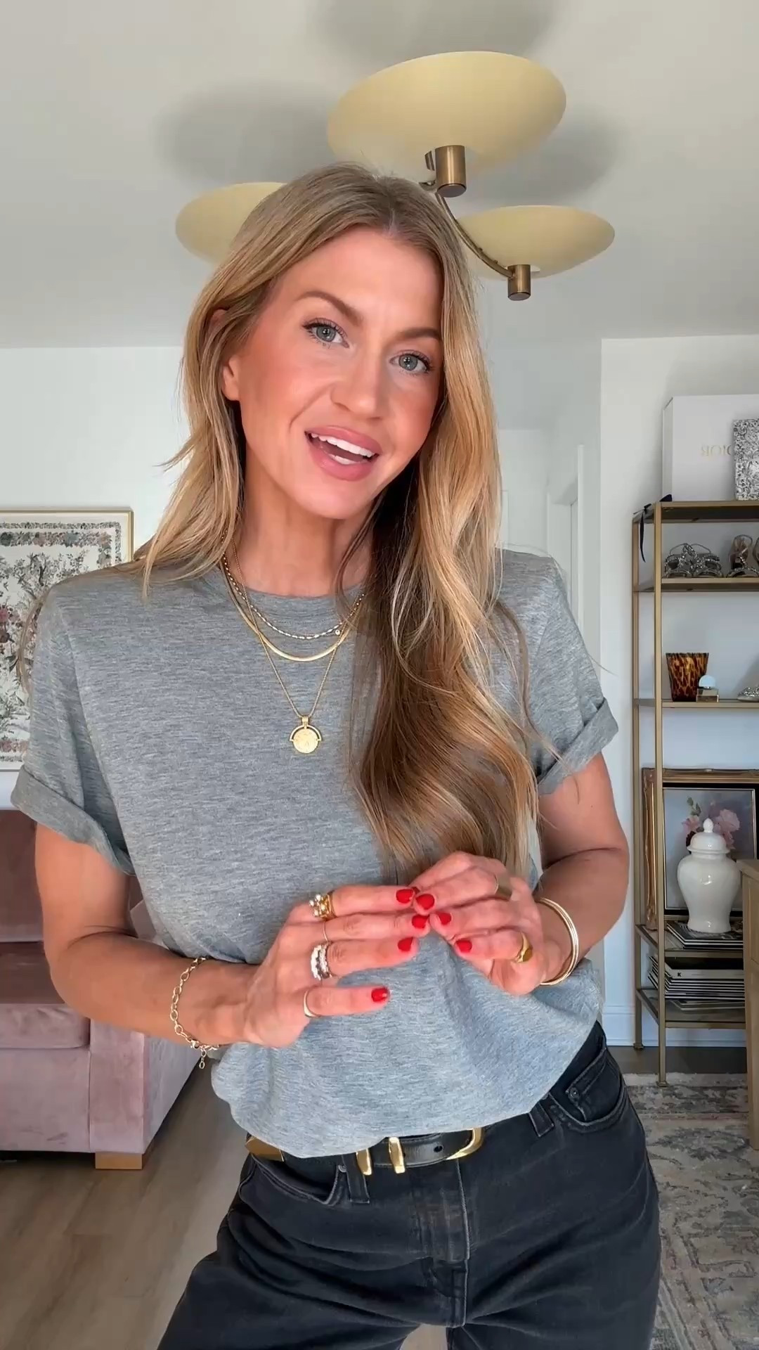 A simple way to add structure to an oversized tee. 
Grey crew neck tee: wearing a men’s S
Black high rise denim: order one size up, wearing a 26 

#LTKootd #LTKselfcare #LTKgrwm