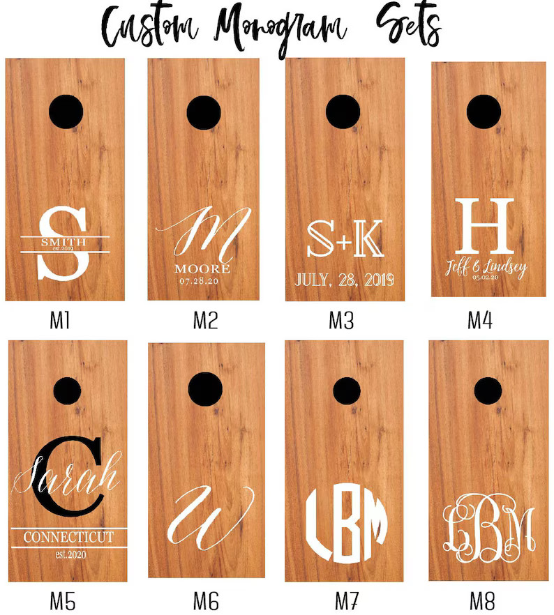 Custom Monogram Cornhole Boards Design Personalized Outdoor Lawn Game for Gifts, Weddings, Bride,... | Etsy (US)