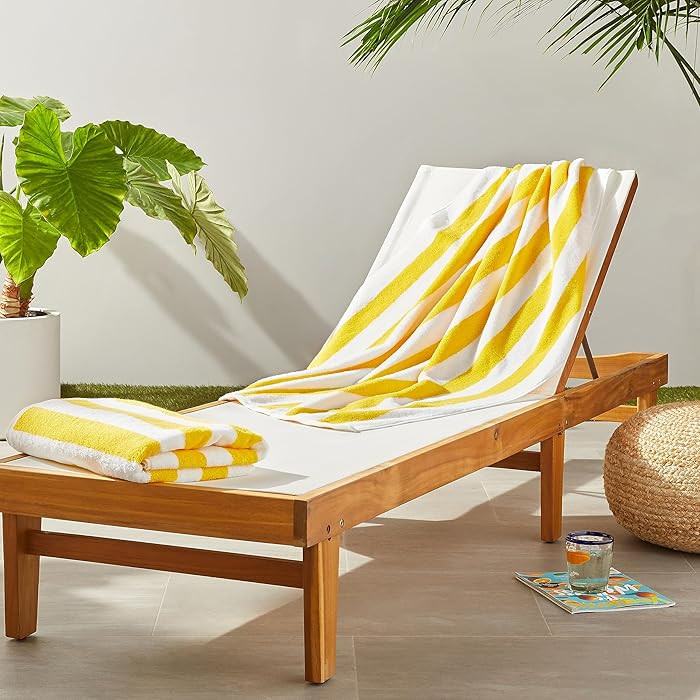 Amazon Basics 100% Cotton Beach Towel, Soft & Absorbent, Fast Drying, Cabana Stripe, Large 30" x ... | Amazon (US)