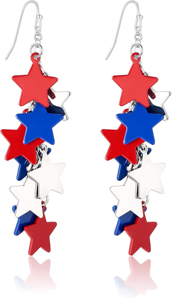 LILIE&WHITE Heart Ice Cream Stars Popsicle Dangle Earrings July 4th Earrings For Women 4th of Jul... | Amazon (US)