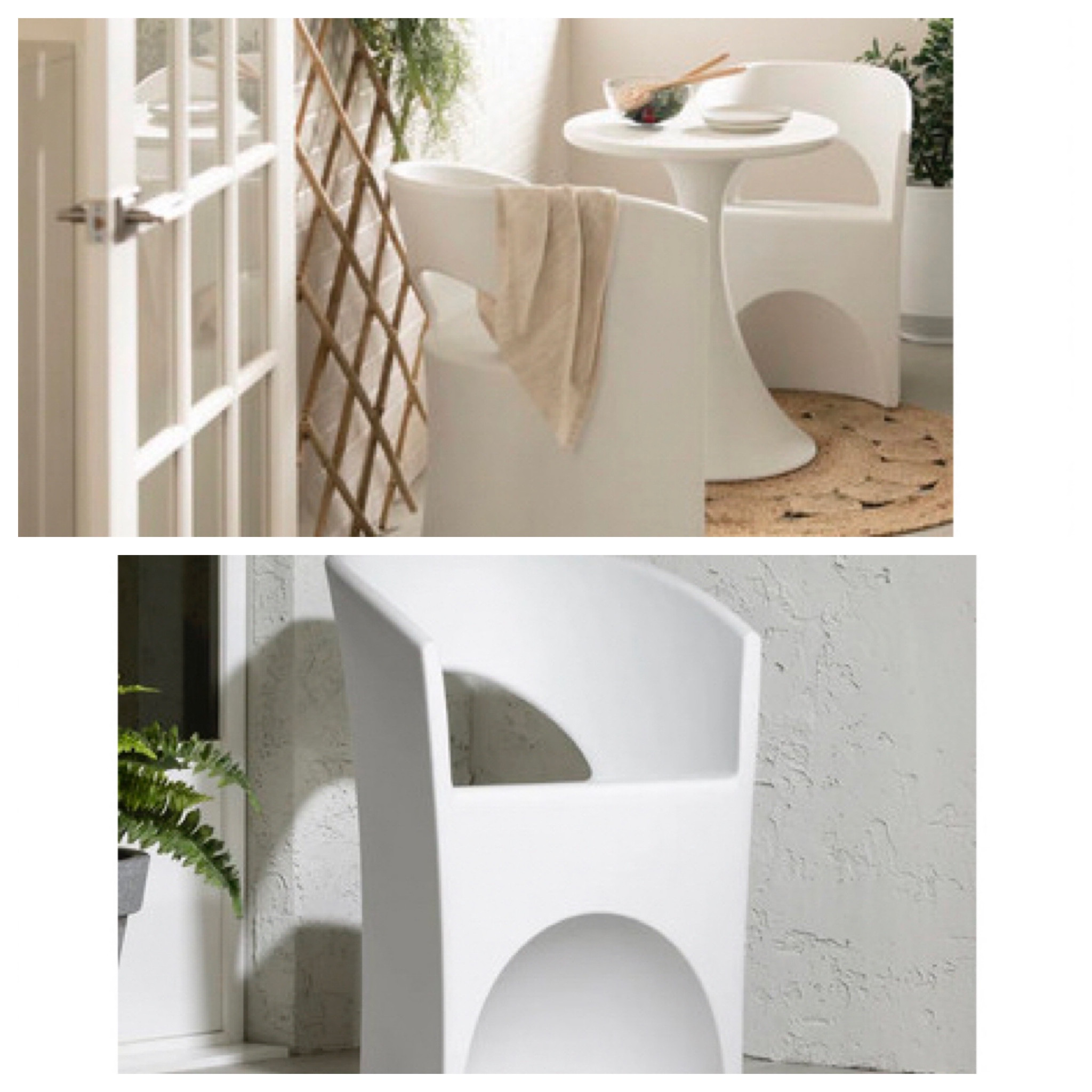 White outdoor bistro set. Love the modern look of this set of chairs and table. Looking for a new set for our front patio.



#LTKhome
