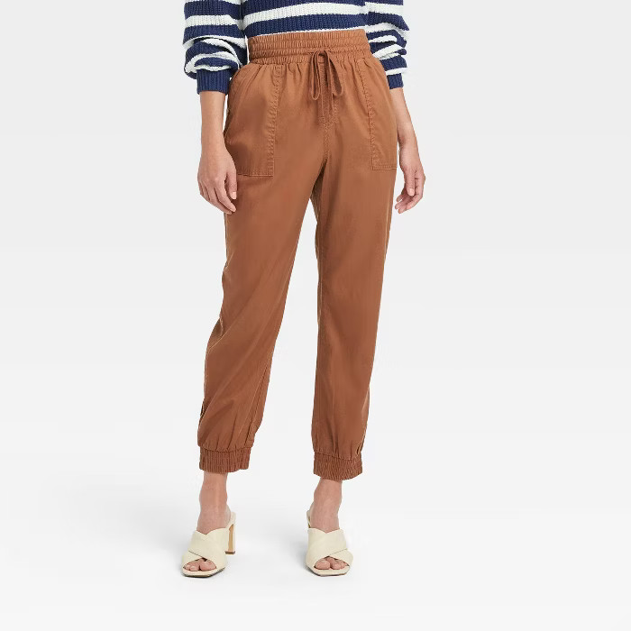 Women's High-Rise Woven Ankle Jogger Pants - A New Day™ | Target