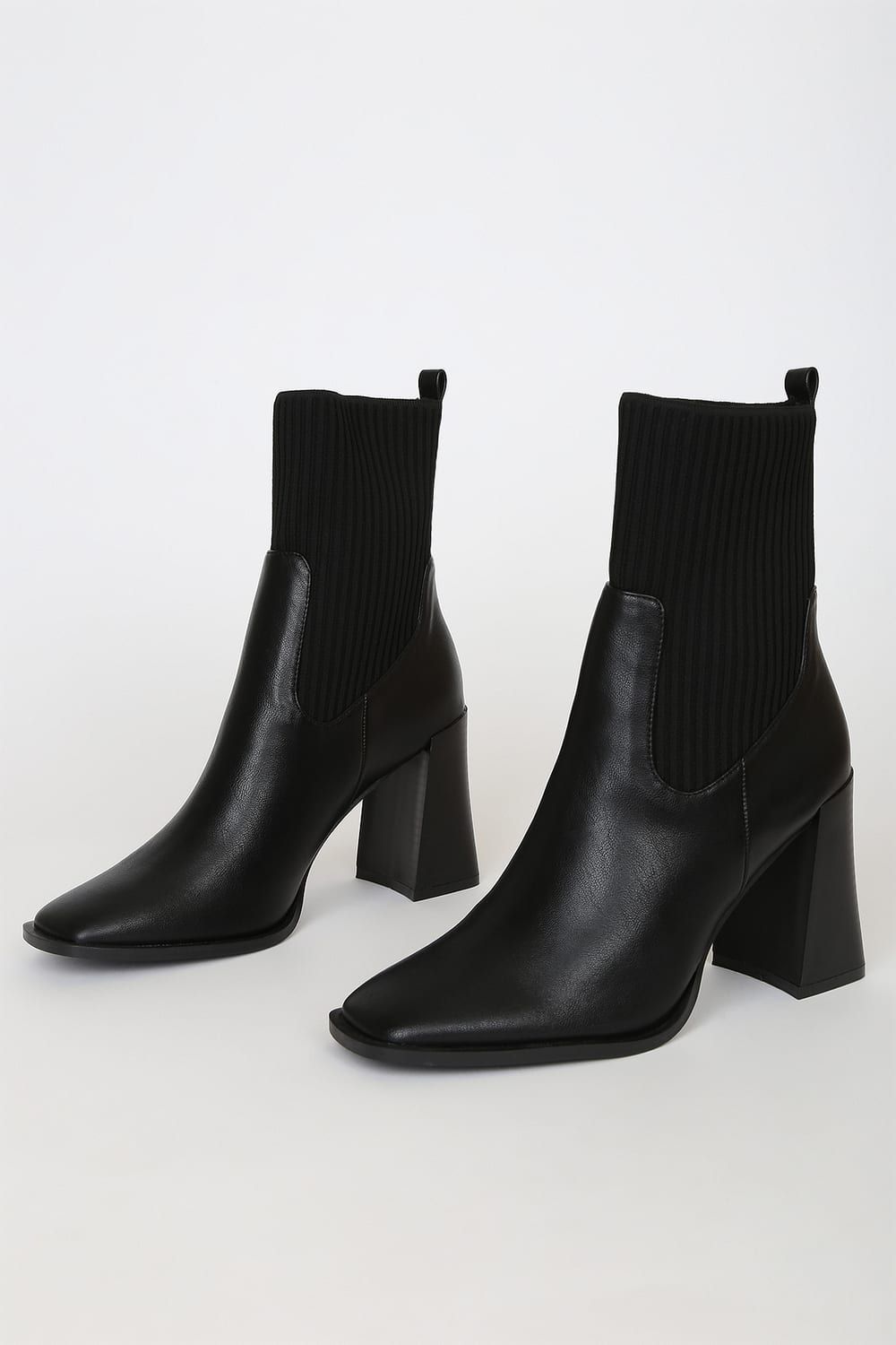 Naynee Black Square Toe Mid-Calf Boots | Lulus (US)