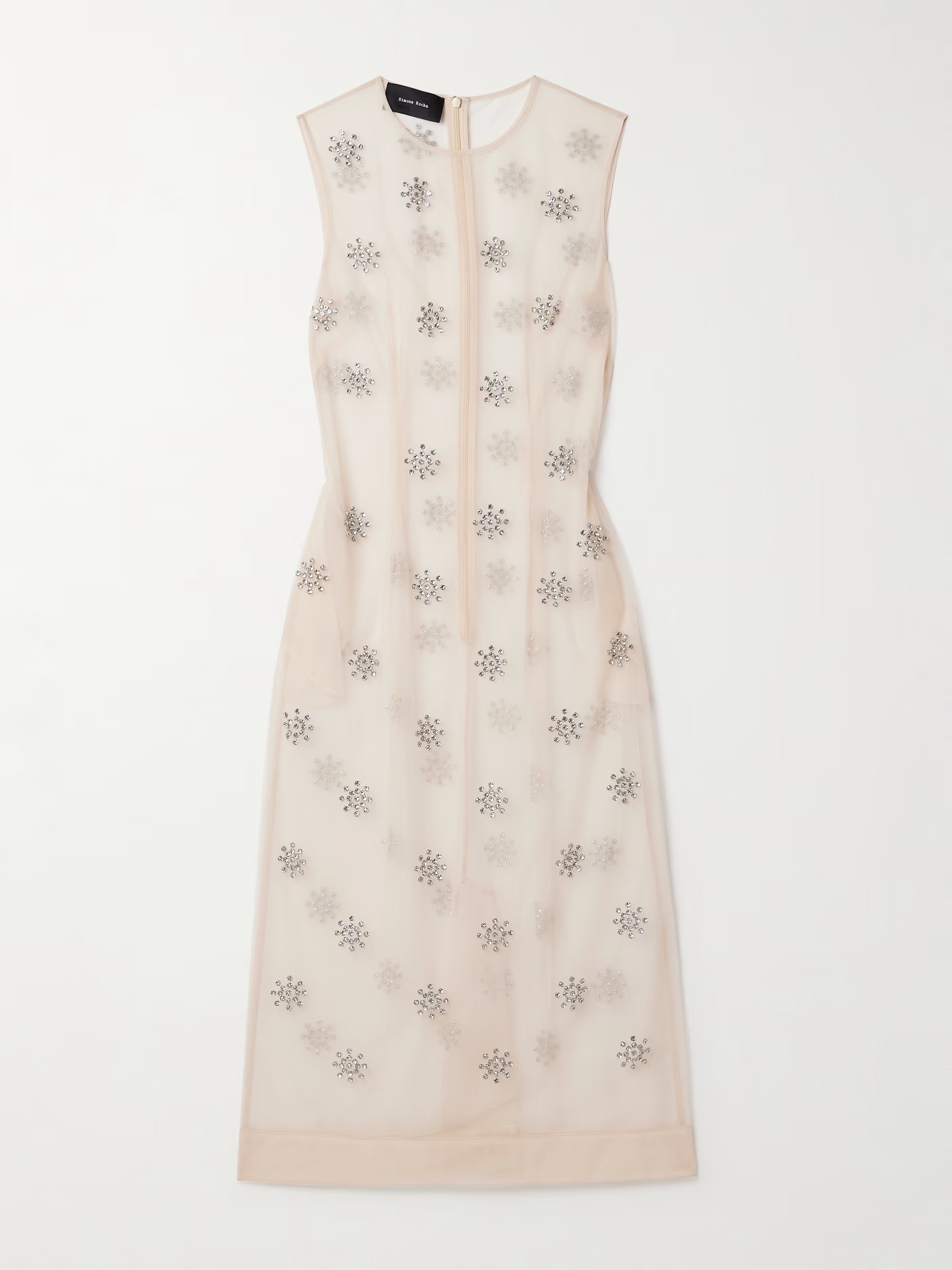 Crystal-embellished tulle midi dress | NET-A-PORTER (US)