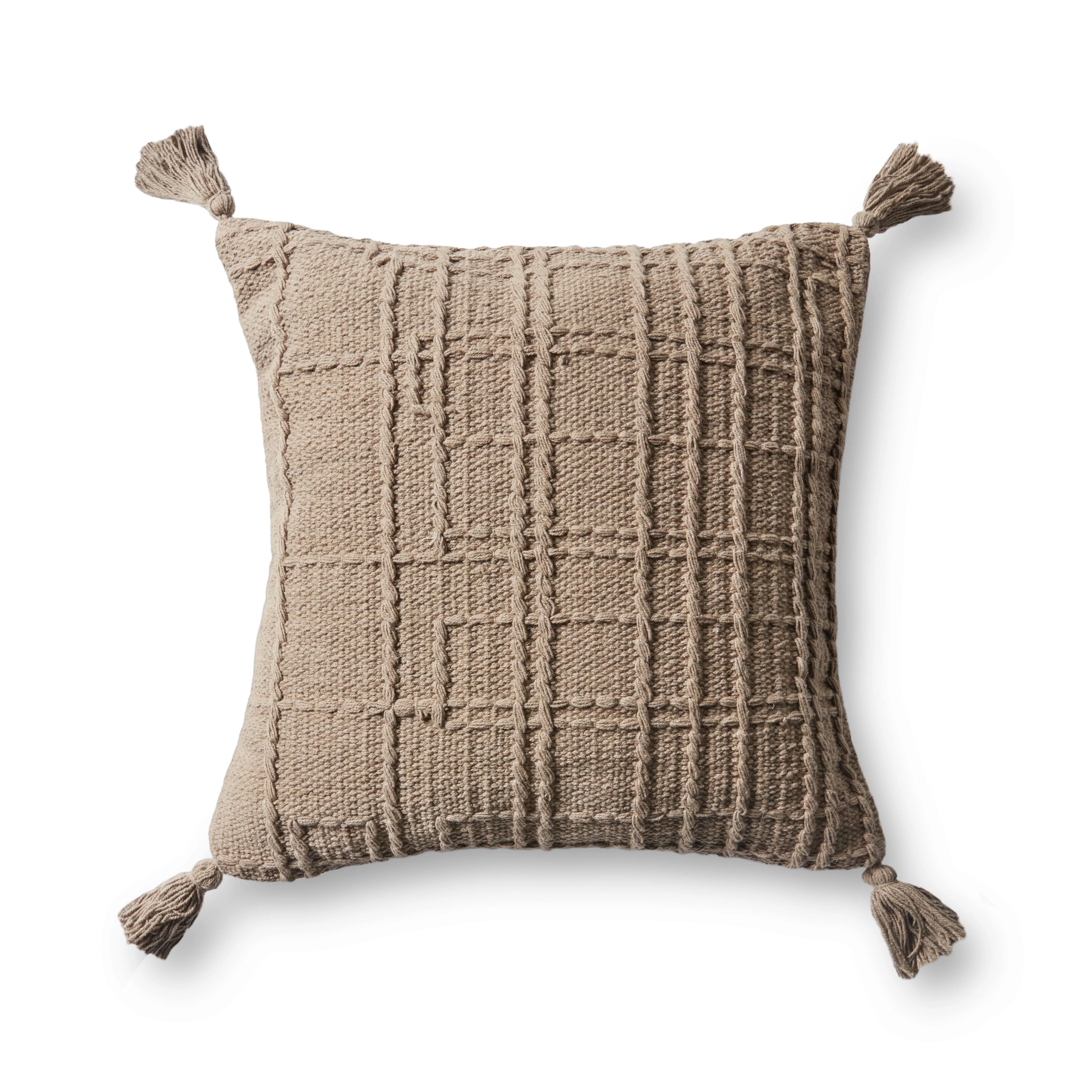Magnolia Home by Joanna Gaines x Loloi Taupe Pillow | Eco Chic Home