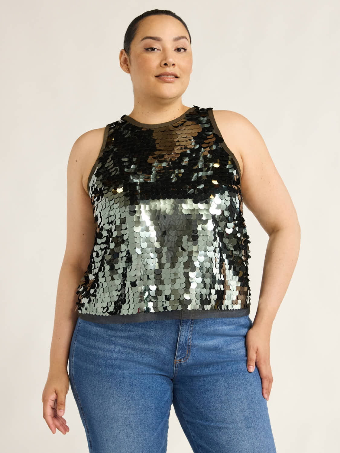 Scoop Women’s & Women's Plus Paillette Sequin Tank Top, Sizes XS-4X - Walmart.com | Walmart (US)