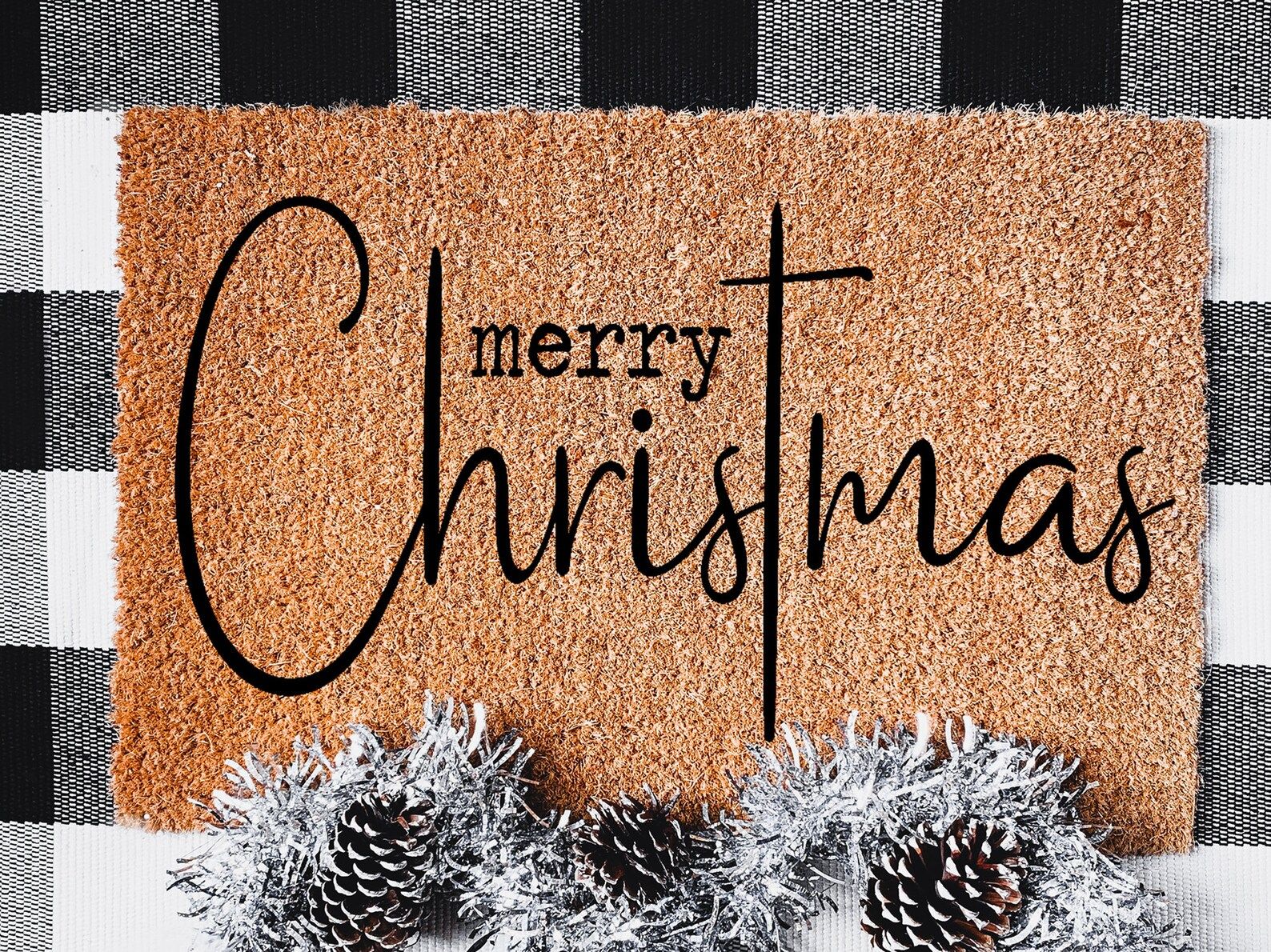 Merry Christmas Doormat Holiday Doormat Christmas Porch - Etsy | Etsy (US)