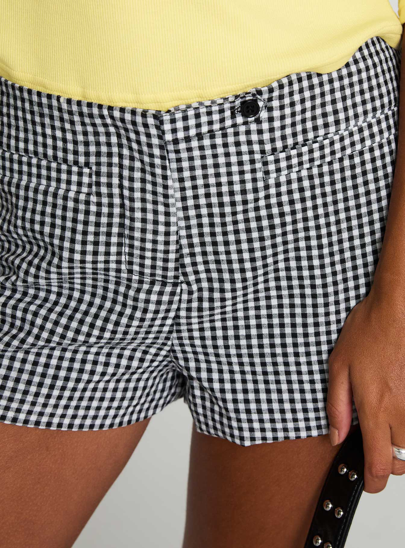 Hot Commodity Micro Shorts Black Gingham | Princess Polly US