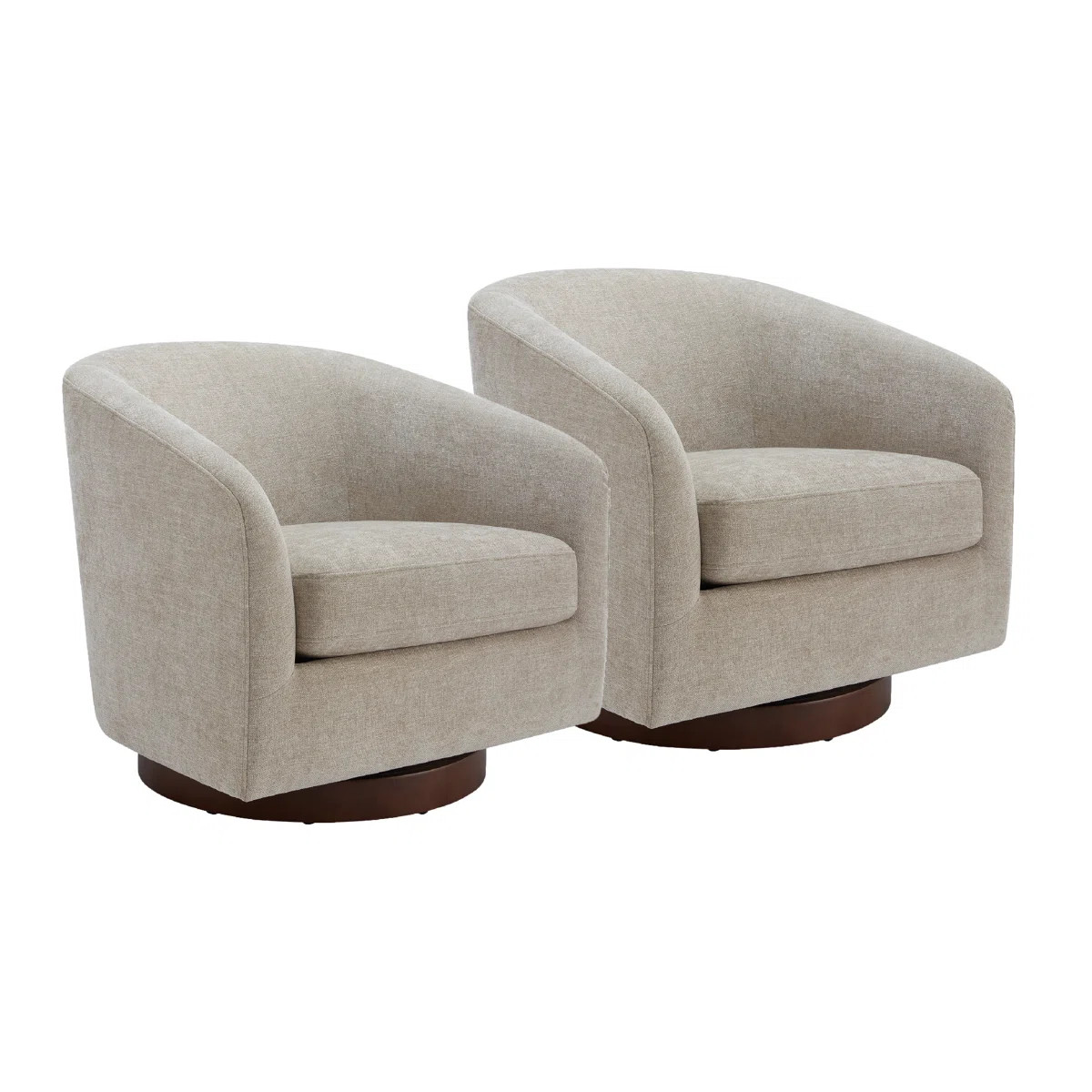 Bennett Upholstered Swivel Barrel Chair (Set of 2) | Wayfair North America