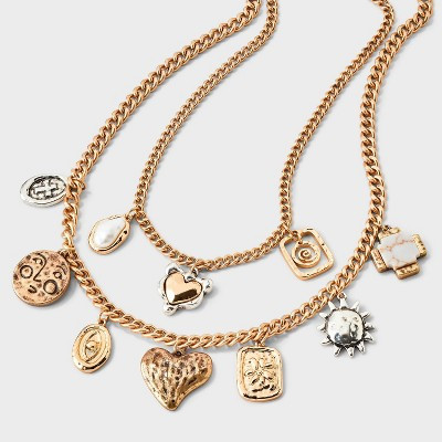 Charm Cluster Layered Necklace - Universal Thread™ Multi | Target