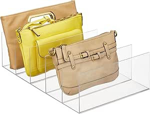mDesign Plastic Divided Purse Organizer for Closets, Bedrooms, Dressers - Closet Shelf Storage So... | Amazon (US)