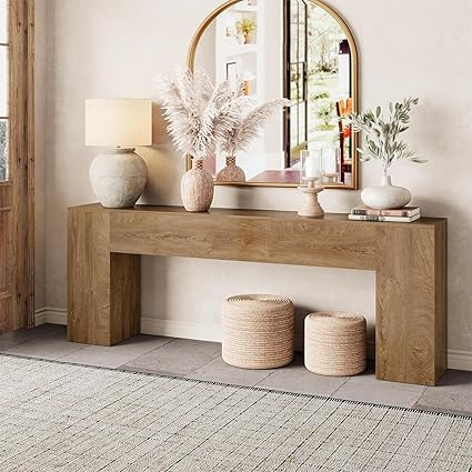 Extra Long Console Tables for Entryway 86-Inch, Farmhouse Couch Table Behind Sofa Wooden, Modern ... | Amazon (US)