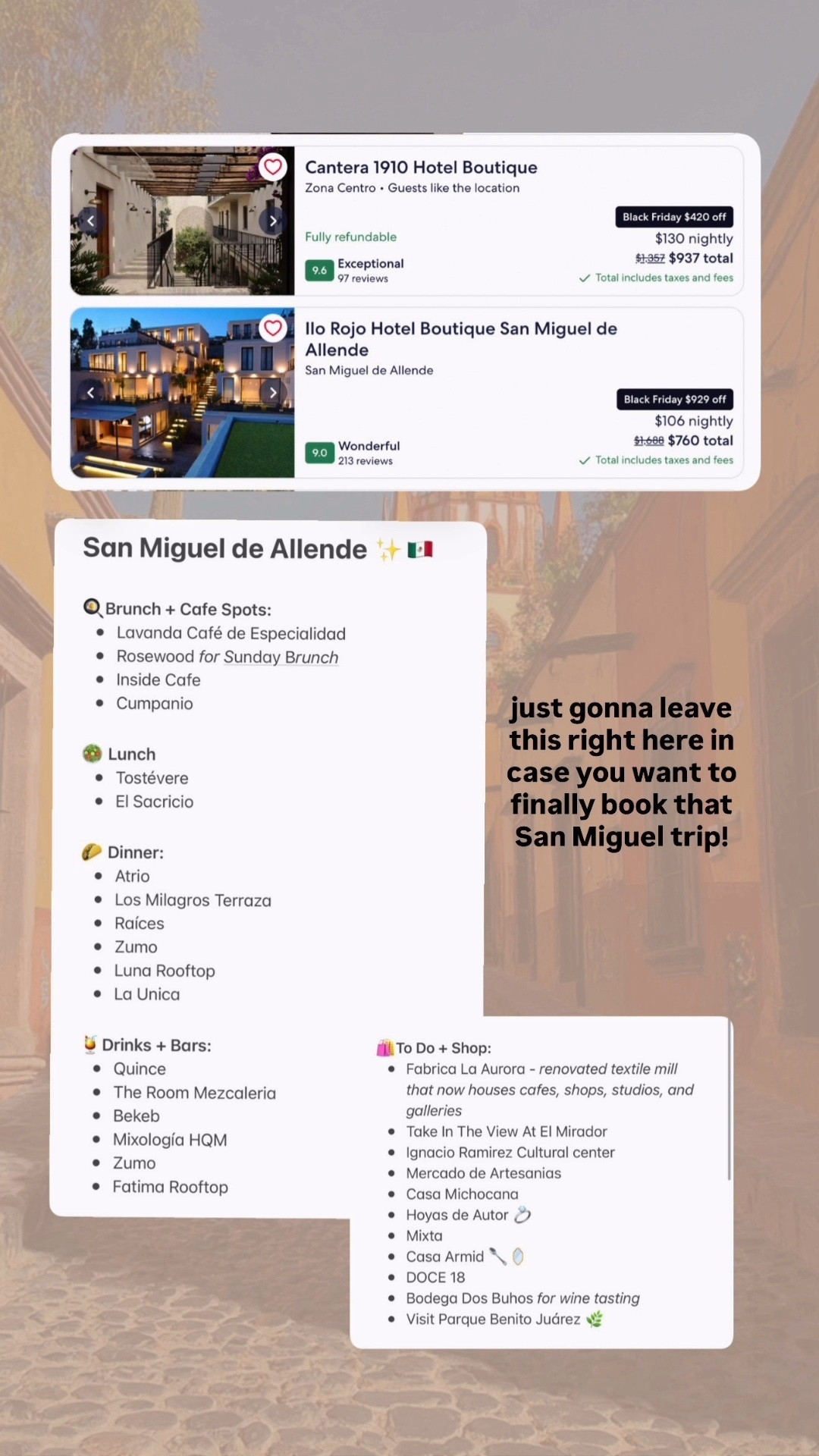 #EGPartner this is your sign to BOOK THE TRIP! @expedia Black Friday deals are here - up to 50% off and there’s some REALLY great packages for Los Cabos + San Miguel de Allende. 
Book by 12/2/2025 11:59 pm in hotel property local time; travel by 12/30/2026. Member Prices are available to Expedia® app users and One Key members. Limited availability, blackout periods may apply.